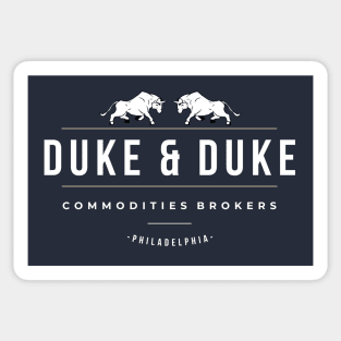 Duke & Duke Commodities Brokers - modern vintage logo Sticker